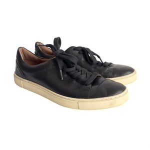 Frye Ivy Low Lace Sneakers Black Leather Tennis Shoes Casual Lace Up Womens 9